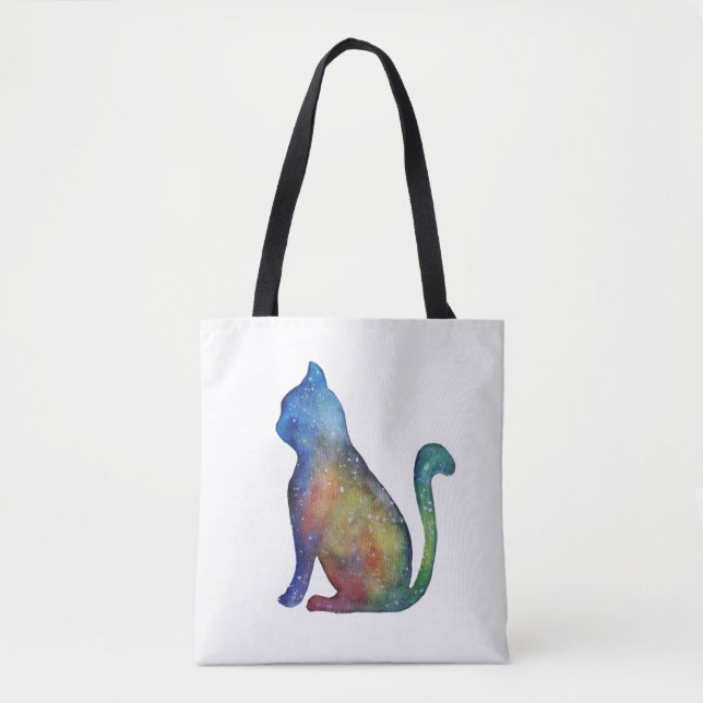 Saco de Tote Personalizado de Gato de Estrelas com (Frente)