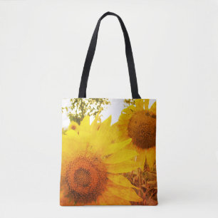 Saco de Tote Personalizado de Girassóis All-Over-I