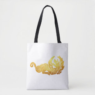 Saco de Tote Personalizado do Dragão do ouro