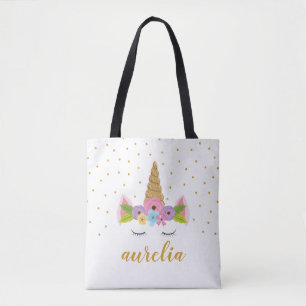 Saco de Tote Personalizado do Unicórn Bonito   Cor