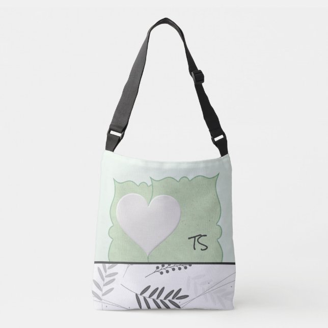 Saco de Tote Personalizado Verde Pastel bonito com (Frente)