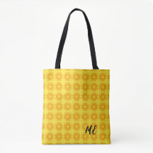 saco de tote personalizável com padrão amarelo bri