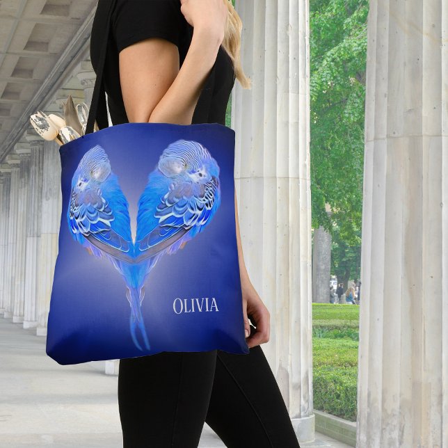 Saco de tote personalizável do orçamento azul (Criador carregado)