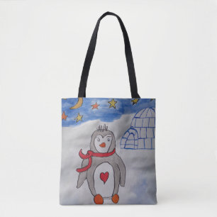 Saco de Tote Pinguim-Neve Inverno