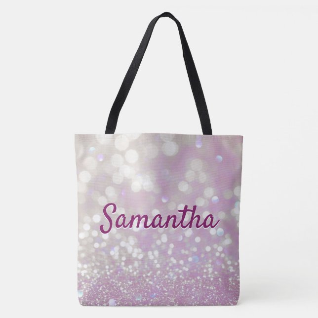 Saco de Tote Rosa Minerado Personalizado (Frente)