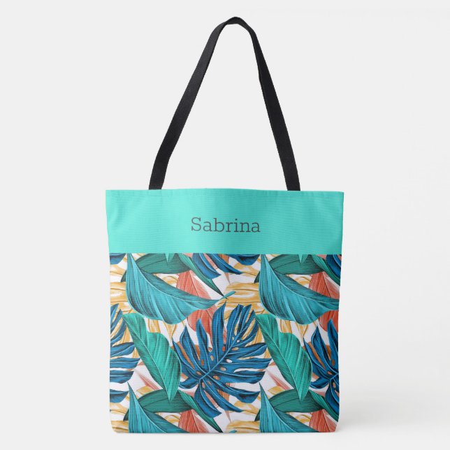 Saco de Tote Tropical Monograma Chic (Frente)