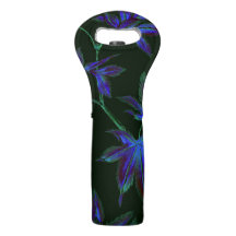 Saco de Vinho Floral Japonês Azul e Verde