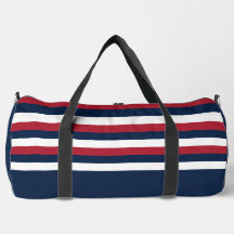 Saco do Duffel de Stripe Vermelha, Branca e Azul