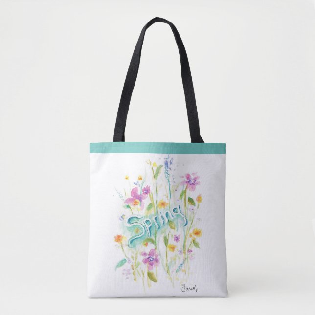 Saco do Tote da Flor, bolsa de canvas (Frente)