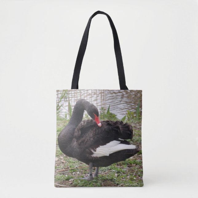 Saco do Tote Swan Preto (Frente)