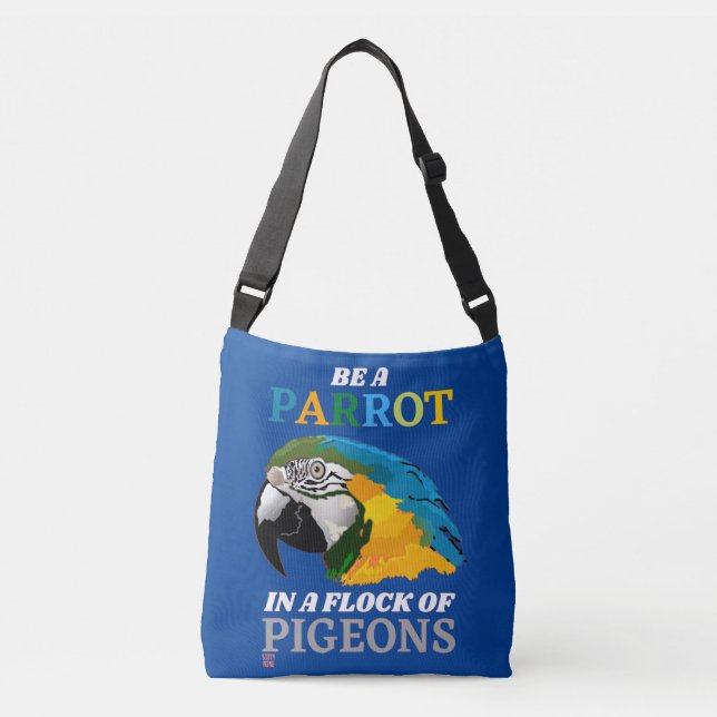 Saco engraçado de Tote "BE A PARROT..." (Frente)