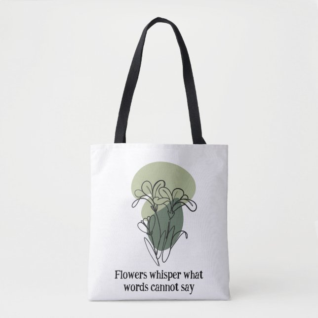 Saco Floral Verde Elegante e Azul com Tote Naturez (Frente)