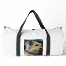 Saco Grande Duffel com Impressão de Cão