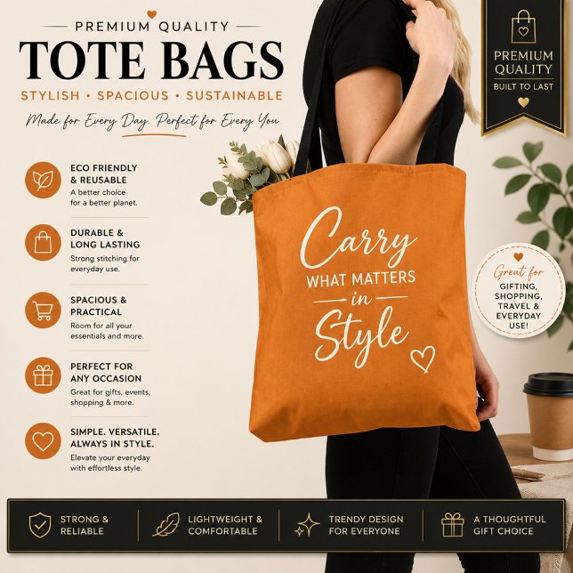 Saco Presente Tote Luxo Minimalista Laranja (Criador carregado)