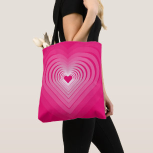 Saco Rosa Tote com Corações