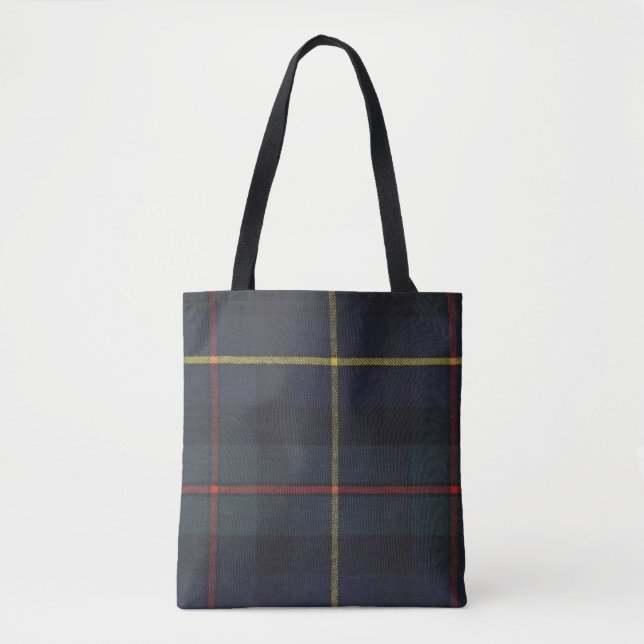 Saco Tote All-Over-Impressão Tote de Tartan, Médio (Frente)