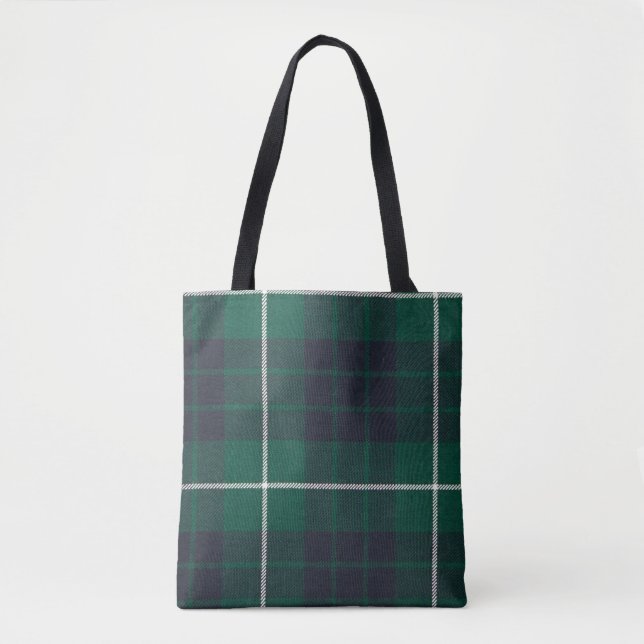 Saco Tote All-Over-Impressão Tote de Tartan, Médio (Frente)