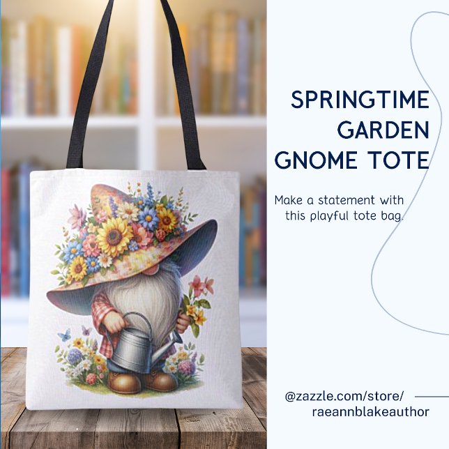 Saco Tote Anão de Jardim da Primavera (Criador carregado)