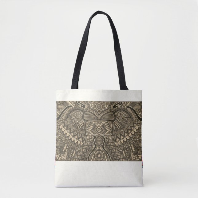 Saco Tote Arte de Águia Tribal (Frente)