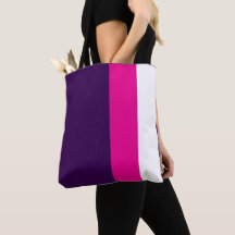 Saco Tote Azul Marinho com Branco e Rosa