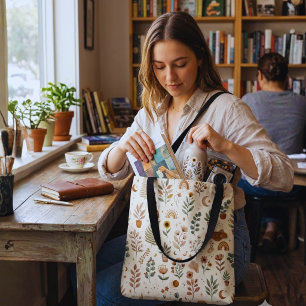 Saco Tote Boho Neutro Arco-Íris