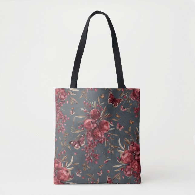 Saco Tote Botânico Romã & Oliveira (Frente)