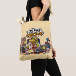 Saco Tote Cara de Trabalho de Rã Engraçada - Humor