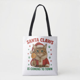 Saco Tote Cat Santa Claws