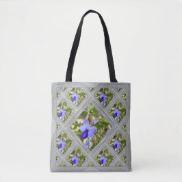 Saco Tote com Flores de Bush Borboleta Azul