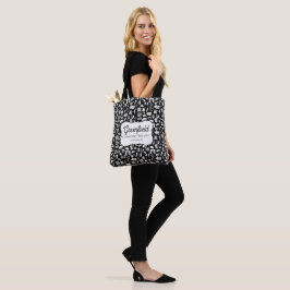 Saco Tote com Ícones de Teatro Preto e Branco