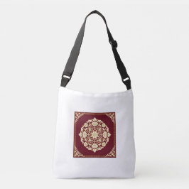 Saco Tote com Medalhão Floral Islâmico Vermelho