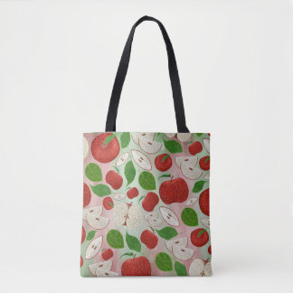 Saco Tote com Padrão de Maçã de Outono Desenhado à