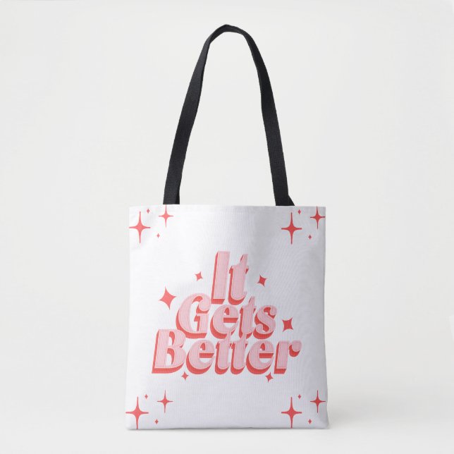 Saco Tote com Tipografia Retro Sparkle (Frente)