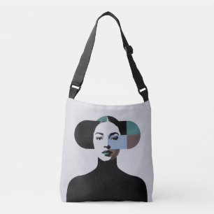 Saco Tote de Arte de Retrato Feminino Abstrato Mod