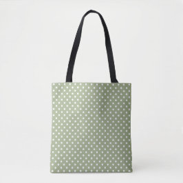 Saco Tote de Bolinhas em Sage Empoeirado | Bolsa R