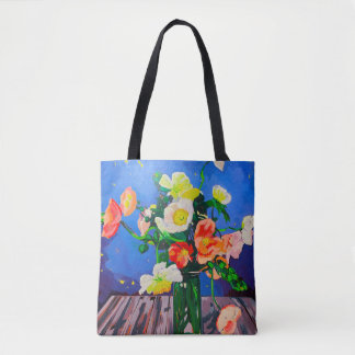 Saco tote de dupla face Poppies islandeses