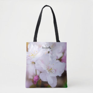 Saco tote de flor de cerejeira branca