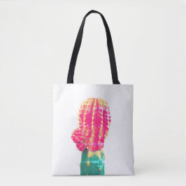 Saco Tote de Foto de Cacto Rosa