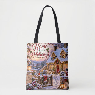 Saco Tote de Natal Casa para as Festas