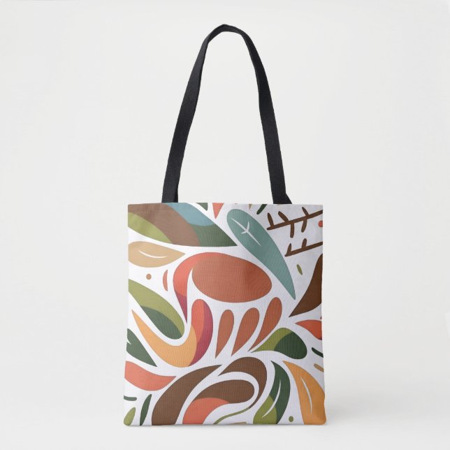 Saco Tote de Padrão Orgânico Abstrato (Frente)