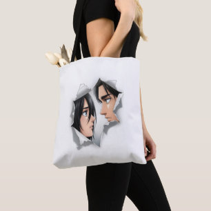 Saco Tote de Papel Rasgado Eren & Mikasa AOT Estét