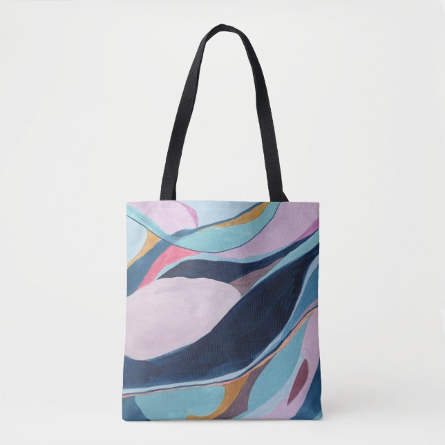 Saco Tote de Pintura Abstrata em Blocos de Cor (Frente)