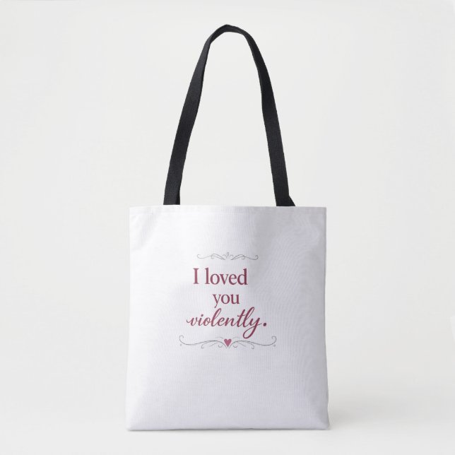 Saco Tote de Tipografia Romântica Personalizada (Frente)