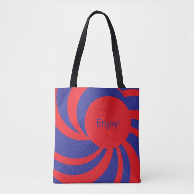 Saco Tote - Espiral Vermelho e Azul (Frente)