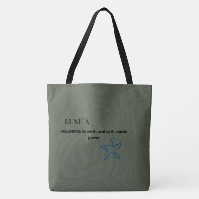 Saco tote estético de crescimento e poder Lune'a | (Frente)