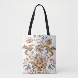 Saco Tote Floral Desbotado Vintage | Botânico Eleg