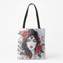 Saco Tote Floral Face – Beleza Boho