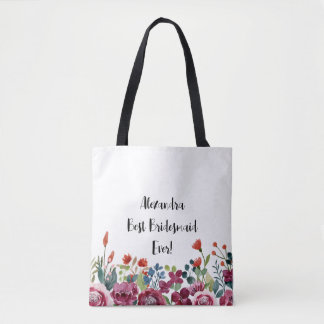 Saco Tote Floral Personalizado Melhor Dama de Honr