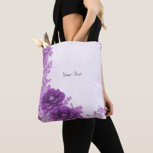 Saco Tote Flores Roxas Florescem