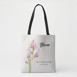 Saco Tote Íris Aquarela Personalizado Floral